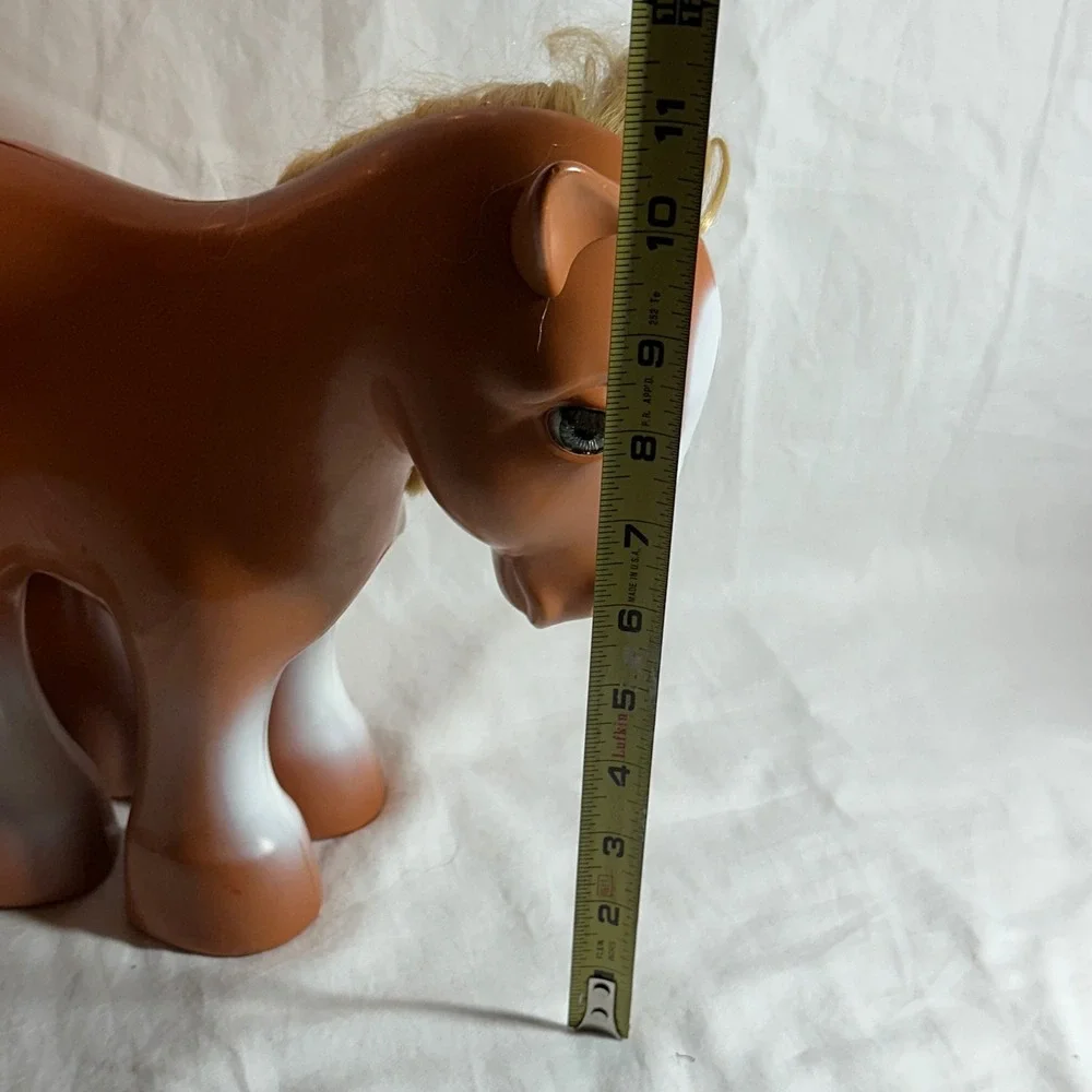 Vintage My Little Pony Horse Toy Kids 11in Brown Rooted Blonde Mane Sleep Eyes